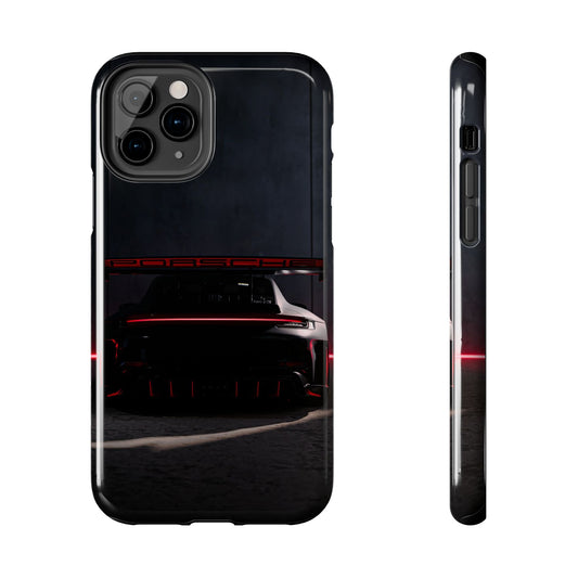Capa Resistente Vista Traseira Sport Car — Design Elegante Preto e Vermelho