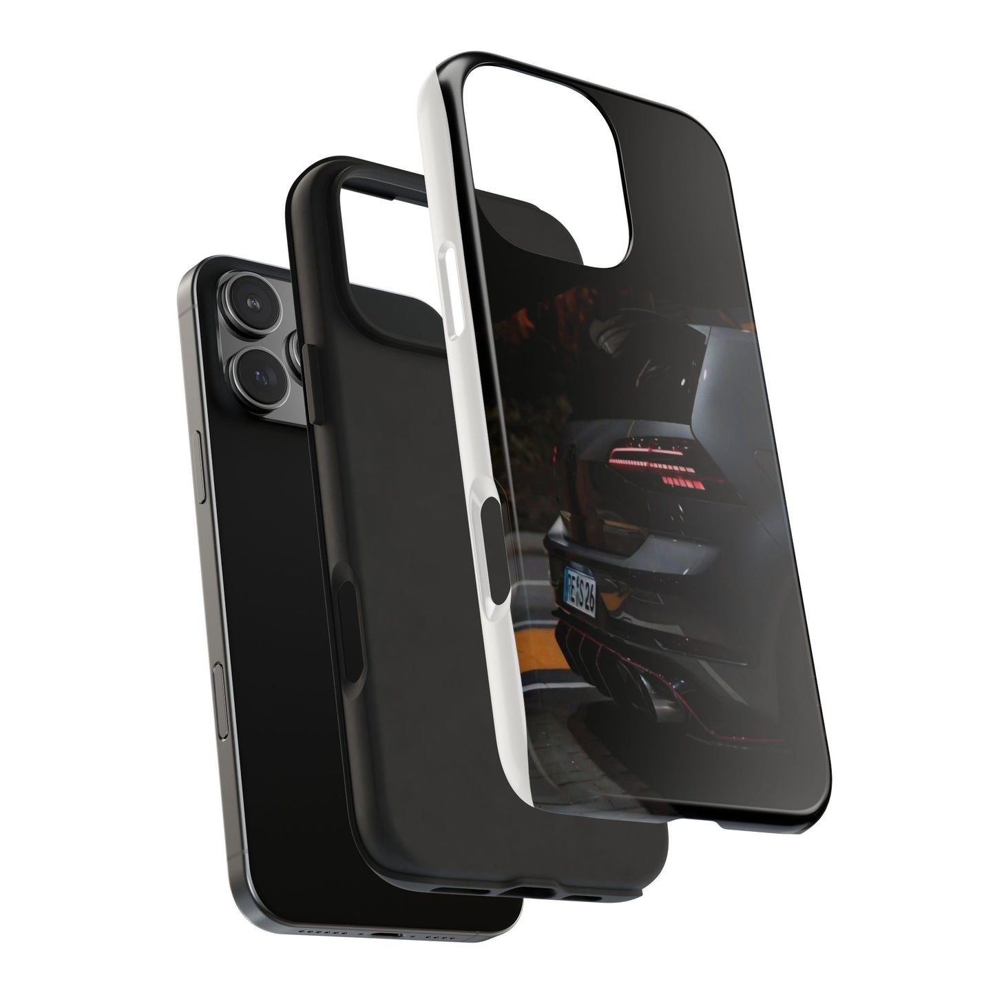 Capa Hatchback Preto Desportivo — Vista Traseira Fotografia Automóvelsim